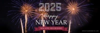 Black Modern & Minimal Happy New Year Tajuk Twitter template