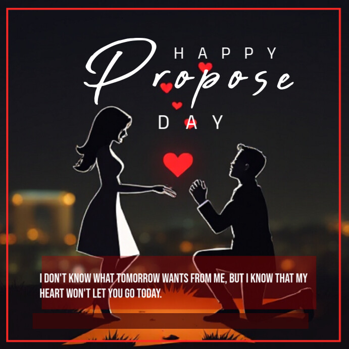 Black Modern & Minimal Happy Propose Day Instagram Post template