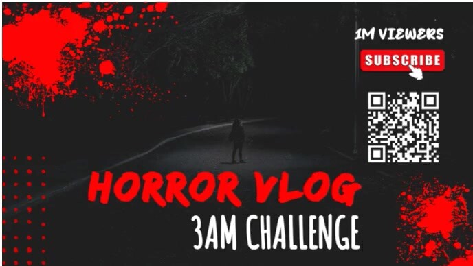 Black Modern & Minimal Horror Vlog  Youtube Thumbnail template