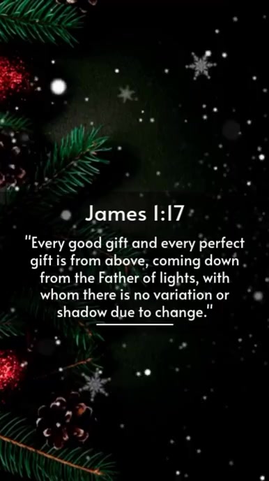 Black Modern & Minimal James 1:17 Instagram Story template