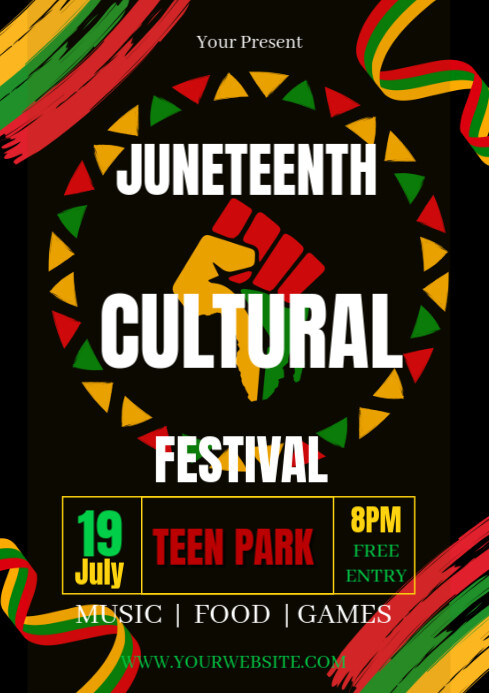 Black Modern & Minimal Juneteenth A2 template