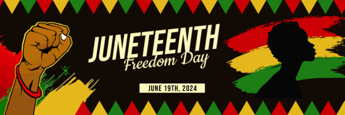 Black Modern & Minimal Juneteenth Tajuk Twitt Nagłówek na Twittera template