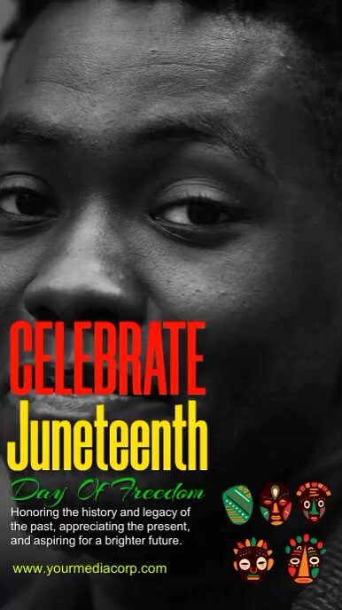 Black Modern & Minimal Juneteenth Video Insta Instagram Story template
