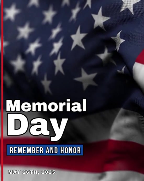 Black Modern & Minimal Memorial Day Instagram Portrait template
