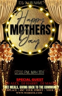 Black Modern & Minimal Mother's Day Half Page Wide template