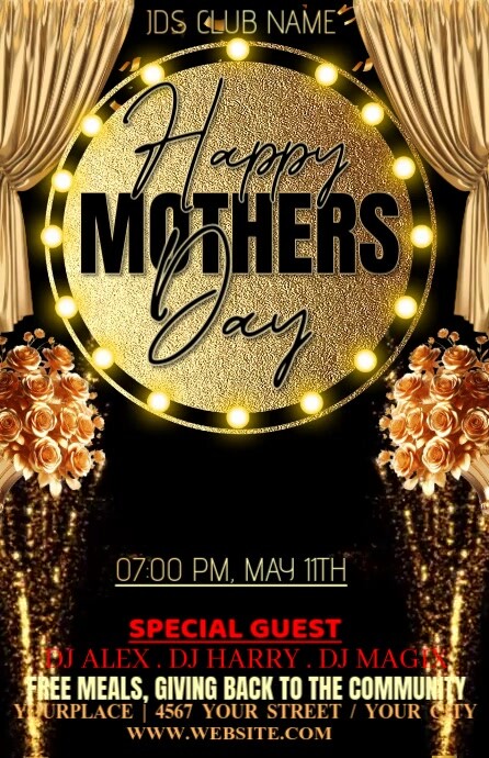 Black Modern & Minimal Mother's Day Half Page Wide Szeroki pół strony template