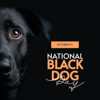 Black Modern & Minimal National Black Dog Day Instagram Post template