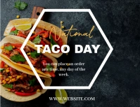 Black Modern & Minimal National Taco Day  Flyer (us Letter) template