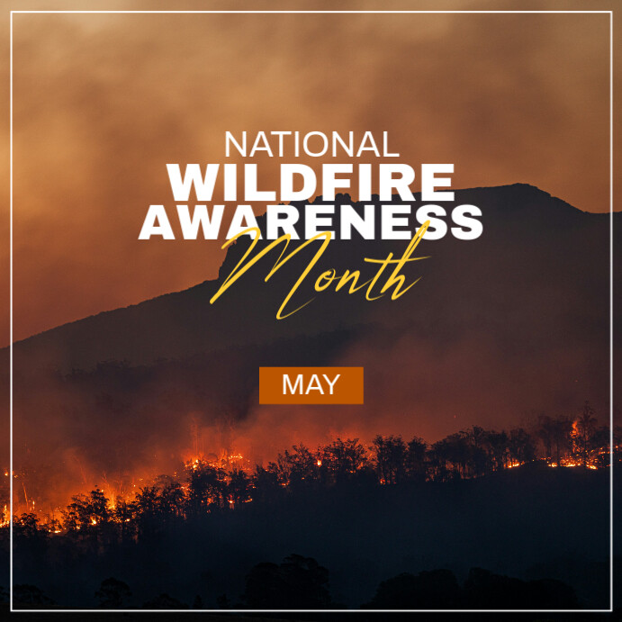 Black Modern & Minimal Nationl Wildfire Awareness Instagram Post template