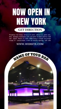 Black Modern & Minimal New Restaurant Now Ope WhatsApp na Status template