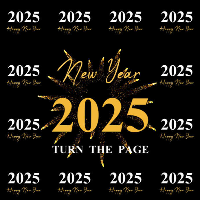 Black Modern & Minimal New Years Eve Party Decor Custom Backdrop Instagram Post Wpis na Instagrama template