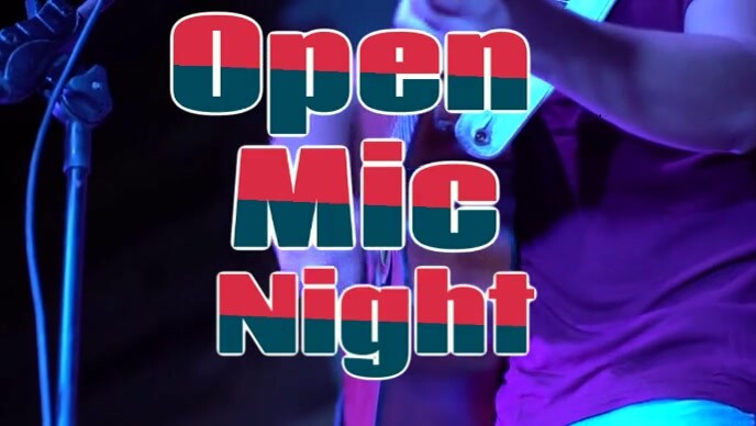 Black Modern & Minimal Open Mic Night Youtube Thumbnail template