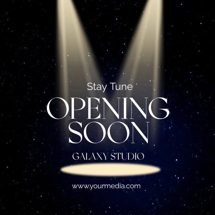 Black Modern & Minimal Opening Soon Square (1 template