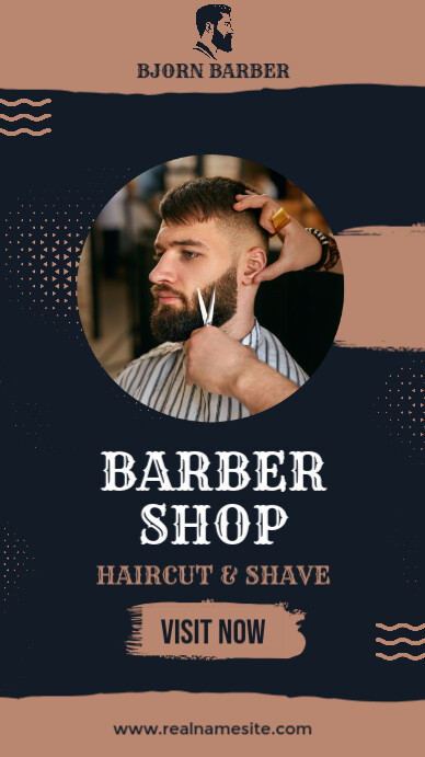 Black Modern & Minimal Professional Barber Shop Instagram Story template