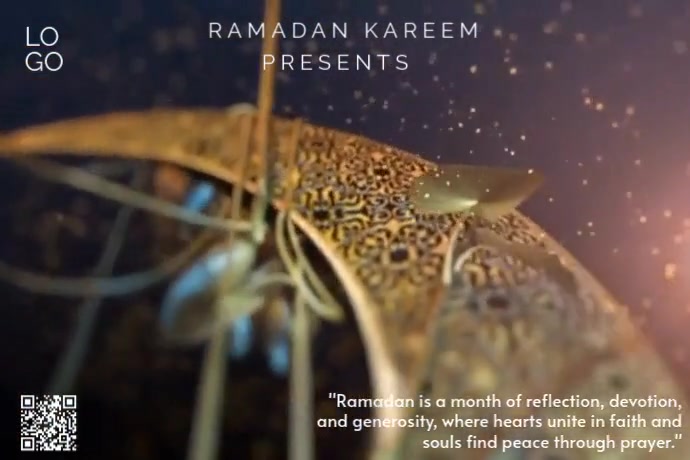 Black Modern & Minimal Ramadan Kareem Video Template Poster  Poster Plakat