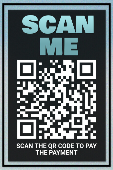 Black Modern & Minimal Scan Qr Code Poster template