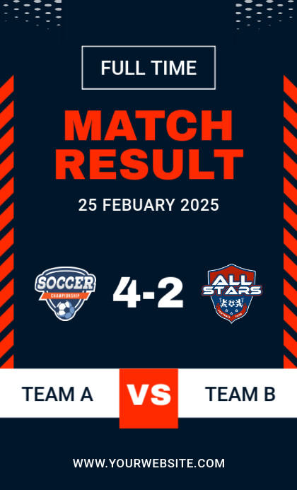Black Modern & Minimal Soccer Match Result Us Legal template