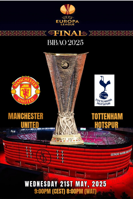 Black Modern & Minimal The Image Is A Uefa Europa League Final In Bilbao 2025 Pinterest Graphic template