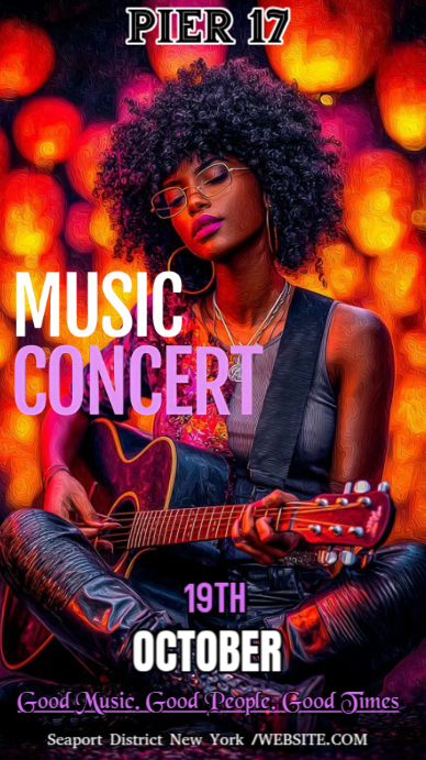 Black Modern & Minimal This Is A Visually Rich And Atmospheric Poster Design For A Music Concert, Li Instagram Story template