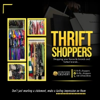 Black Modern & Minimal Thrift Store Instagram template