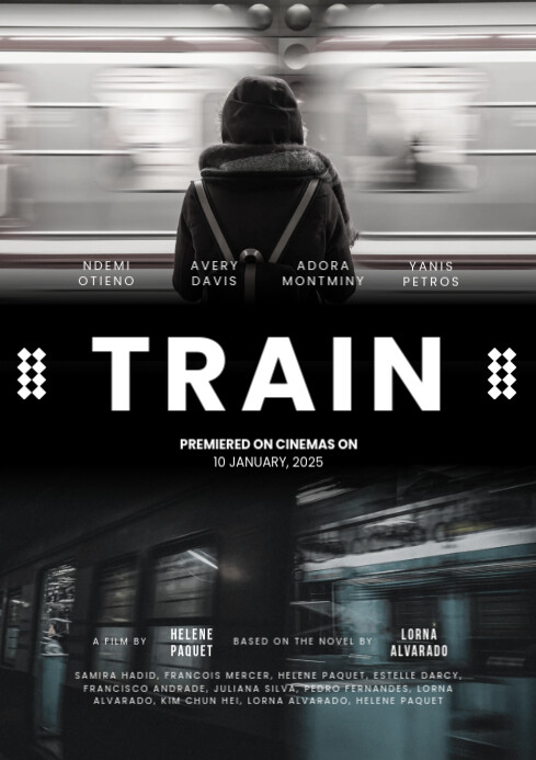 Black Modern & Minimal Thriller Movie A4 template