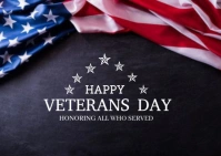 Black Modern & Minimal Veterans Day  Postcard Postal template