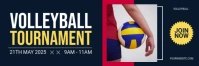 Black Modern & Minimal Volley Tournament Tajuk Twitter template