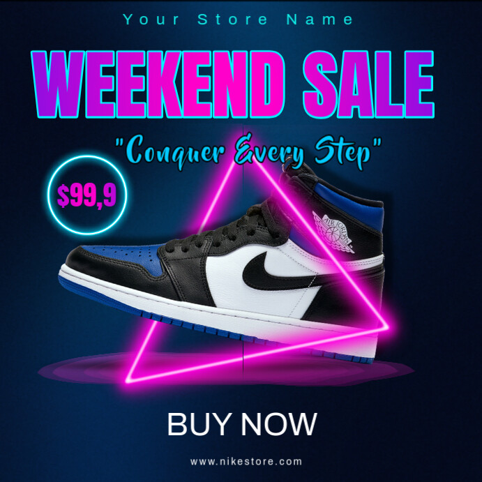 Black Modern & Minimal Weekend Sale Nike Shoe 2025 Pos Instagram template