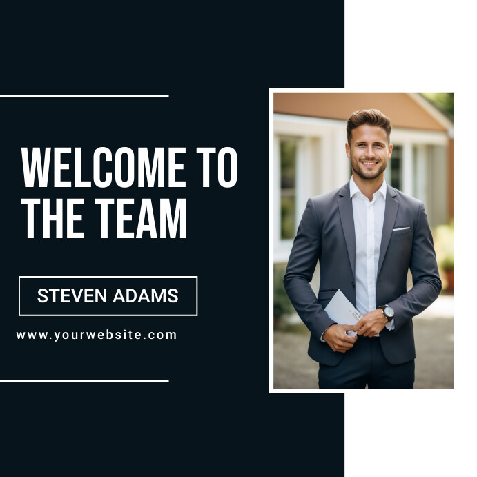 Black Modern & Minimal Welcome To The Team In Instagram Post template