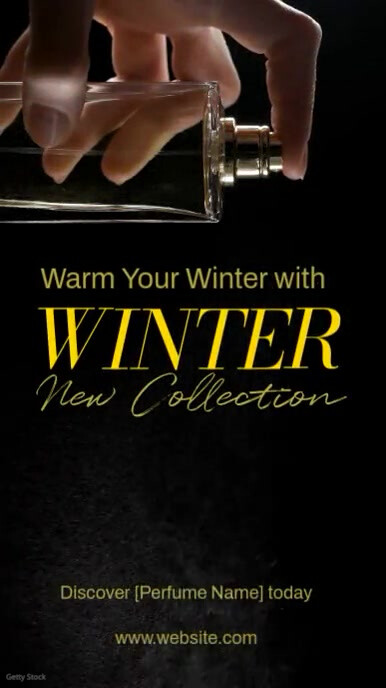 Black Modern & Minimal Winter Parfume Collection  Instagram Reel template