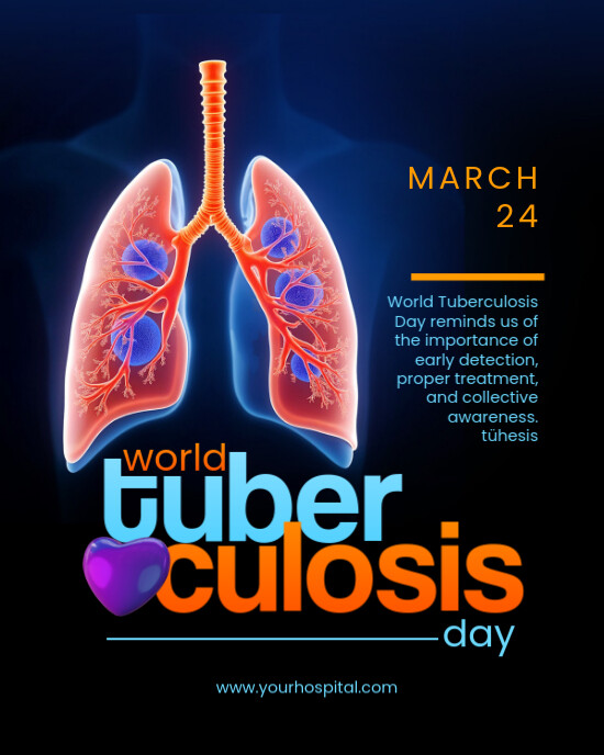 Black Modern & Minimal World Tuberculosis Day Instagram Portrait template