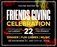 Black Modern & Minimal Yellow friendsgiving Large Rectangle template
