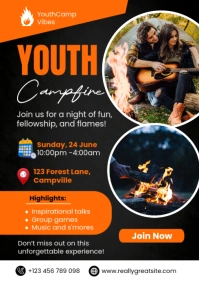 Black Modern & Minimal Youth Campfire A4 template