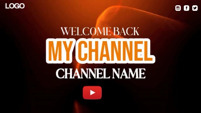 Black Modern & Minimal Youtube Channel Intro Video  Digital Display (16:9) template