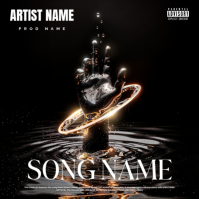 Black Modern 3d hand & Minimal Album Cover Album Cover Albumcover template