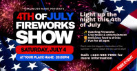 Black Modern 4th of July Fireworks Show Facebook Shared Image template