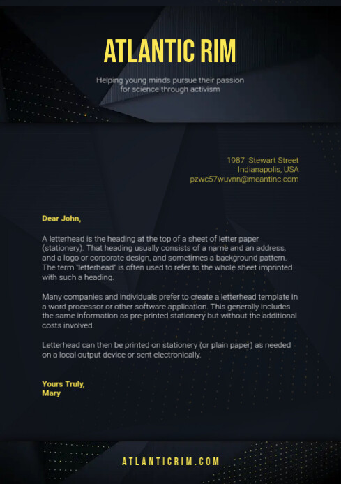 Black Modern Corporate Letterhead Template Postermywall