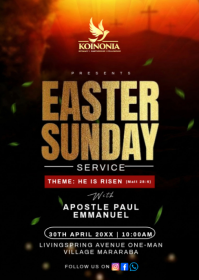 Czarny Easter Sunday Service A6 Template