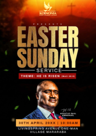 Black Easter Sunday Service A6 Template