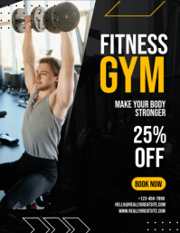 Black Gym Poster Template | PosterMyWall