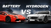 Black Modern Futuristic Red and Black Electric Cars Vs Gas Cars YouTube Thumbnail template