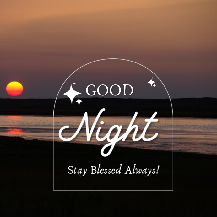Black Modern Good Night Instagram Post 2025 template