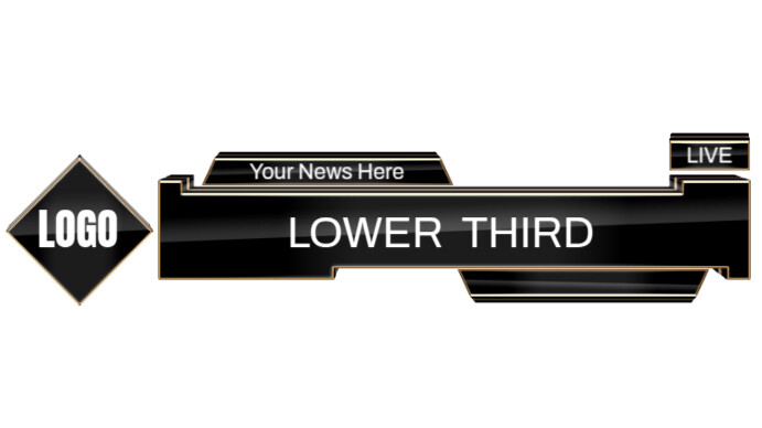 Lower Third Label Design Black Modern Lower Third Title Frame Label Banner News Ticker For ...