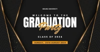 Black Modern Welcome to The Graduation Party Facebook Shared Image template