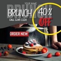 สีน้ำตาล Brunch Promotion Instagram Post Template