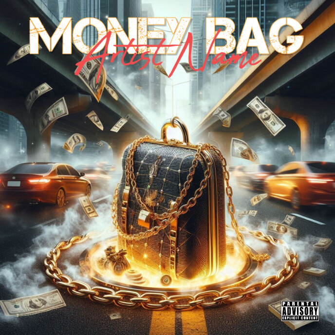 Black  Money Bag Mixtape Album Cover  Album Cover Capa de álbum template