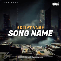 Black Money Dollar Street Sky Motion Album Cover Albumhoes template