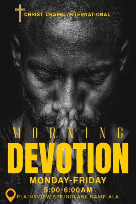 Black Morning Devotion Posters Template | PosterMyWall