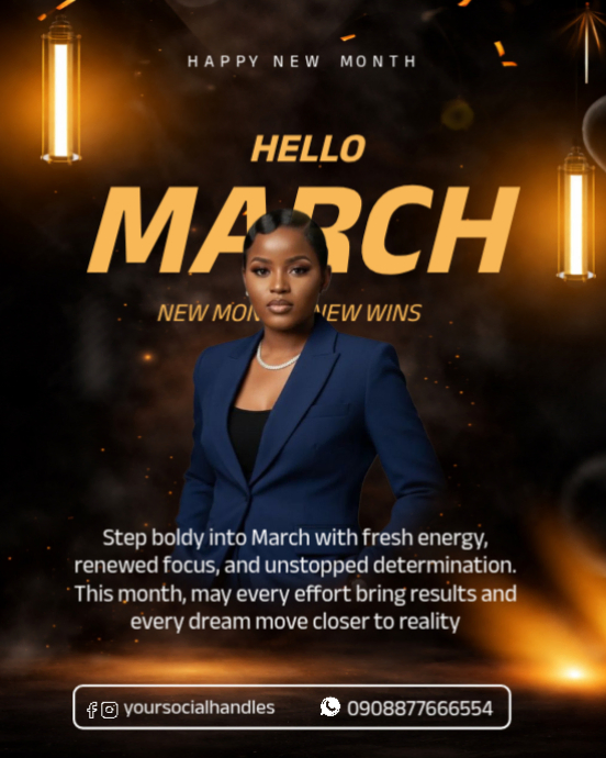 Motivational March Message Template | PosterMyWall