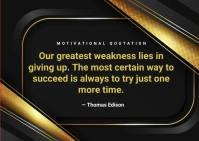 Black Motivational Qoutation Postcard Postkort template